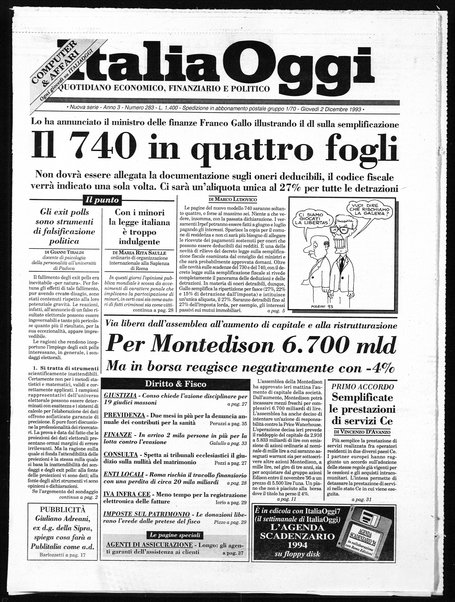 Italia oggi : quotidiano di economia finanza e politica